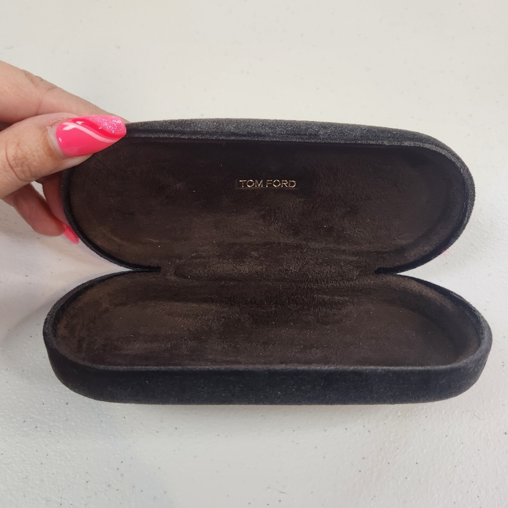 Tom Ford Black Velour Eye Glasses Sunglasses Hard Case Microfiber Lined - Picture 2 of 3